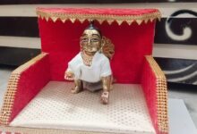 Kanha ji leather sofa for 0-8 no laddu gopal