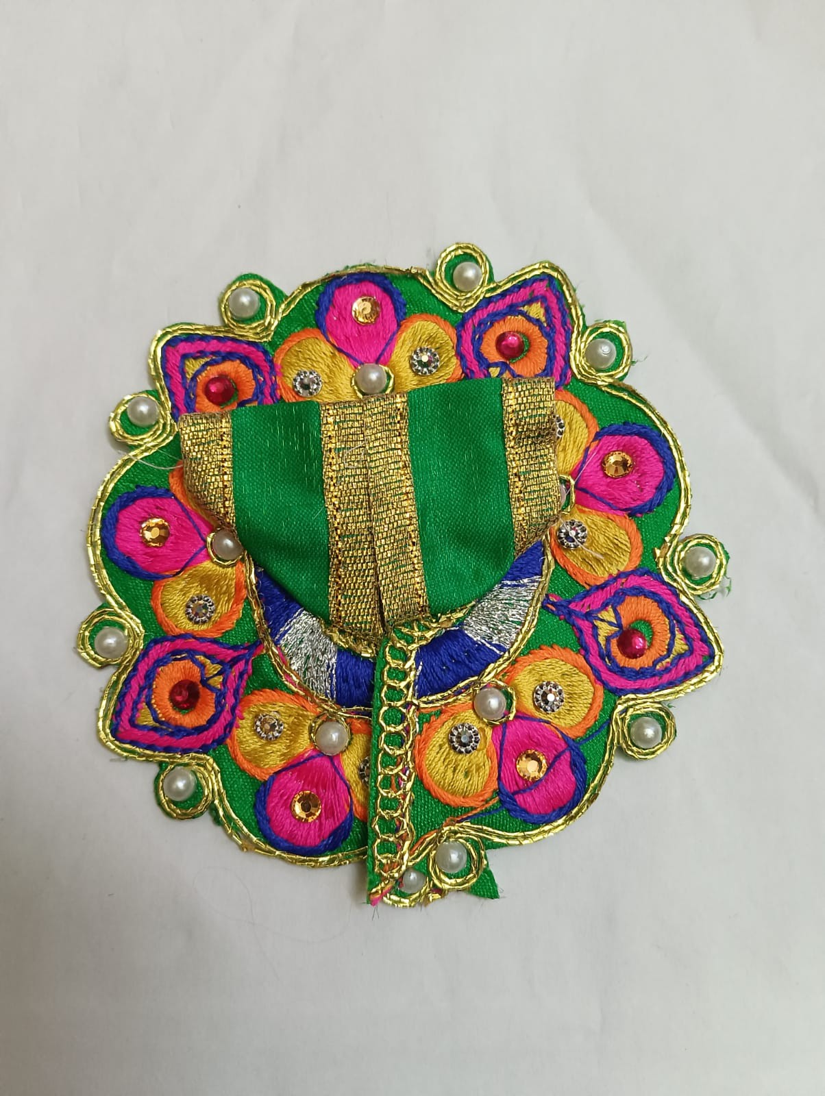 Kanha ji cotton embroidery frock for 0-1 no. Laddu gopal