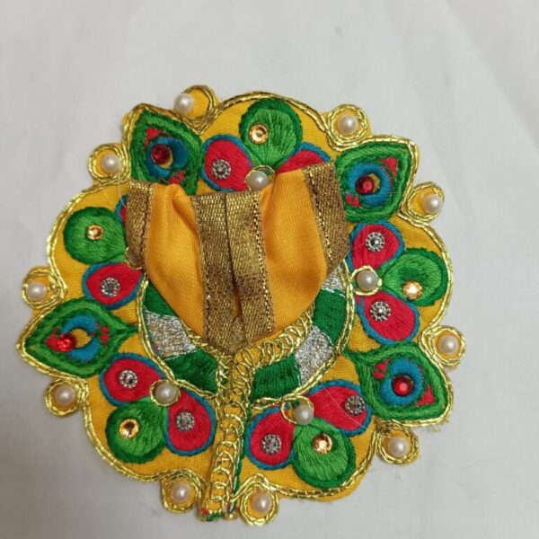 Kanha ji cotton embroidery frock for 0-1 no. Laddu gopal