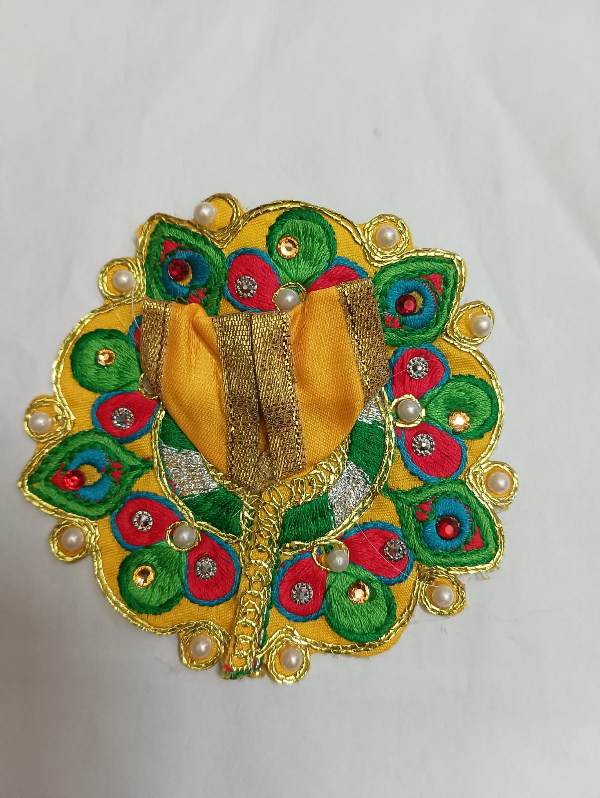 Kanha ji cotton embroidery frock for 0-1 no. Laddu gopal