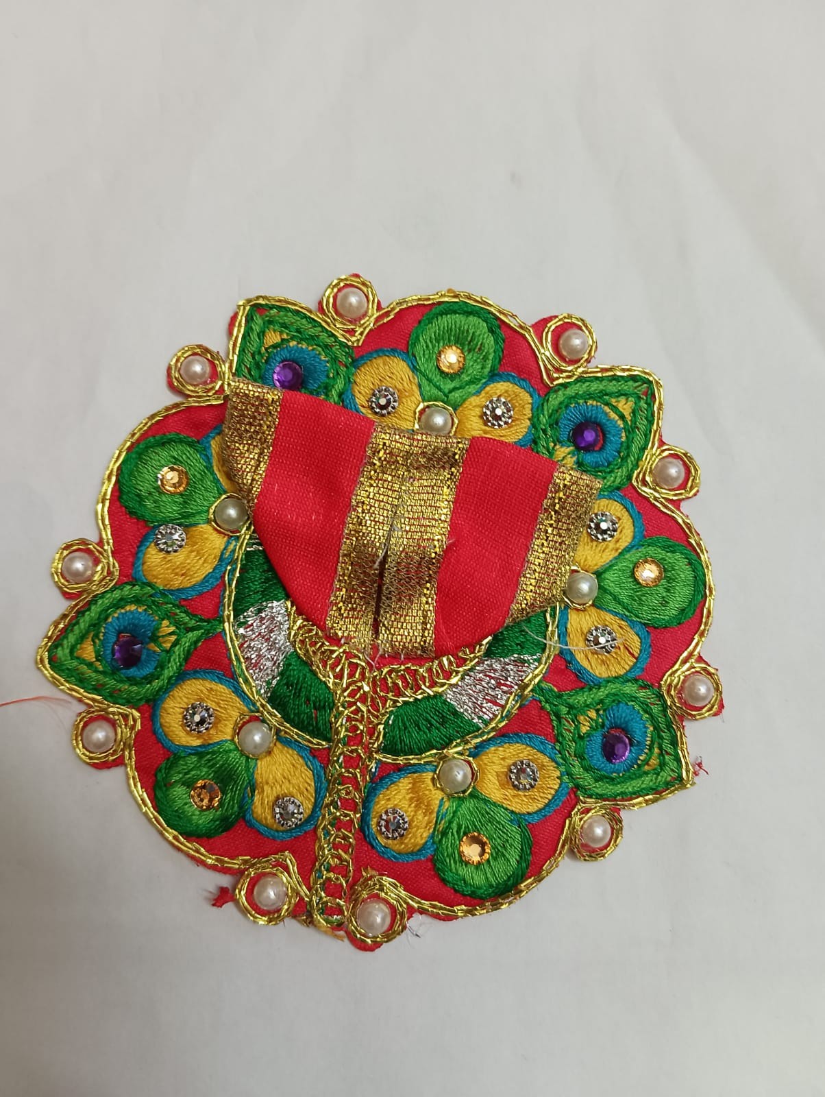 Kanha ji cotton embroidery frock for 0-1 no. Laddu gopal