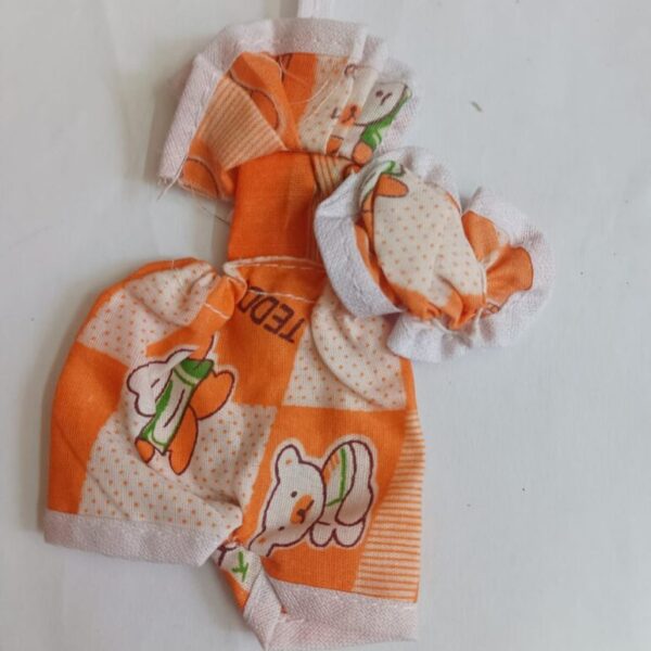 Kanha ji one piece dress with cap orange