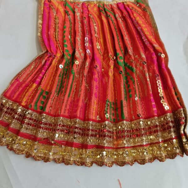 MATA Rani Dress l Lehanga Patka l Poshak for Durga MATA Devi Ji orange color/Green color