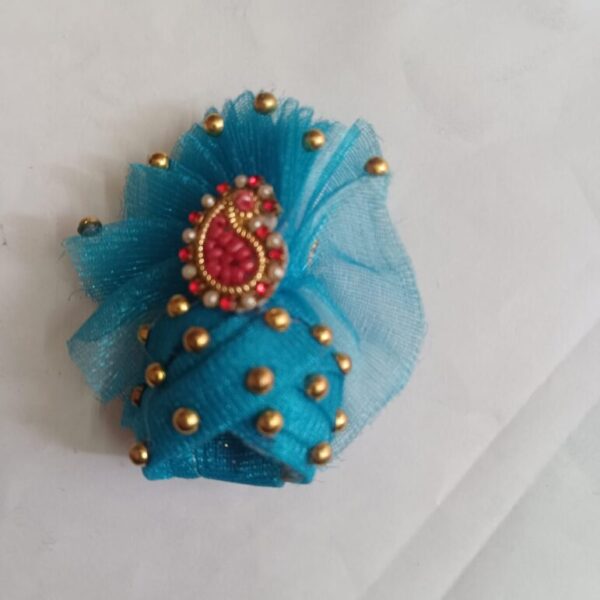 Fabric Laddu Gopal Mukut blue color for 0-1 no.