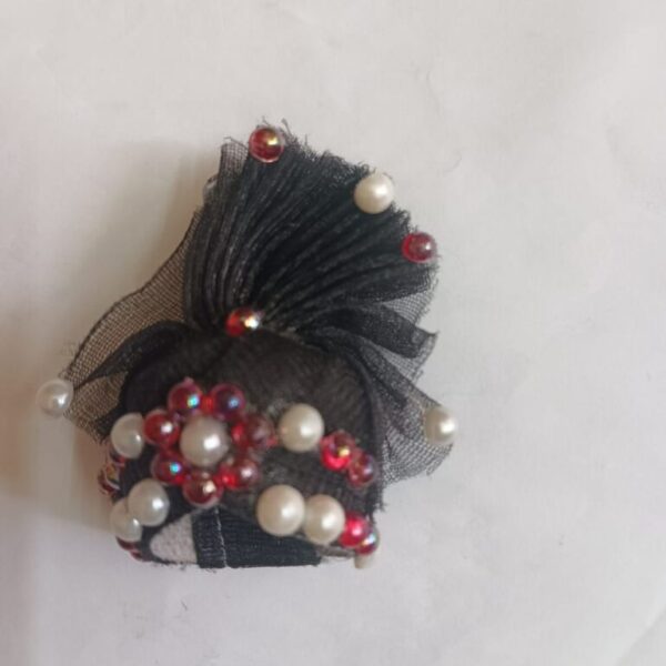 Fabric Laddu Gopal Mukut black for 2-3 no.