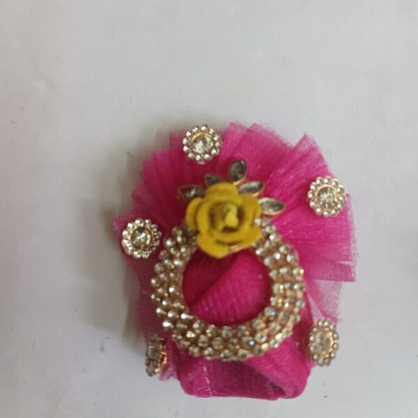 Fabric Laddu Gopal Mukut for 0-2 no. pink