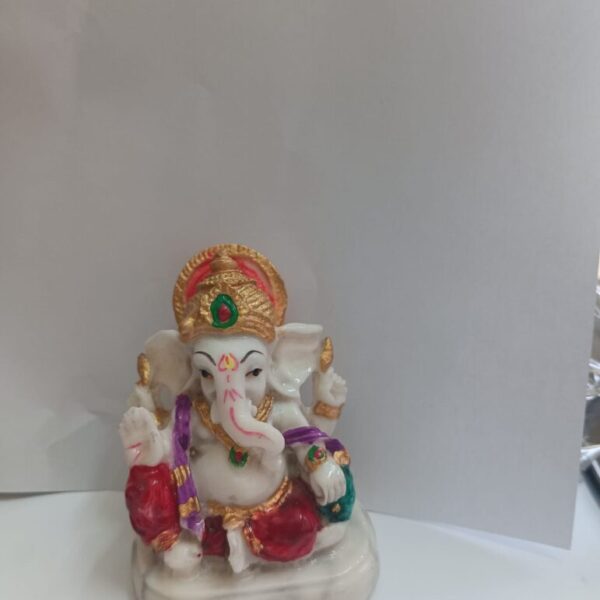 Marble Dust Ganesh Idol | Vinayaka Statue | Ganpati Murti | Ganesha Idol for Home Decor |Ganesh Idol for Diwali - 9 cm Ganpati Idol