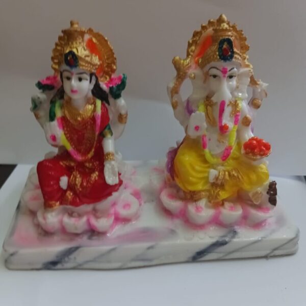 Laxmi Ganesh Marble Dust Statue, Laxmi-Ganesh Idols for Home & Office Décor