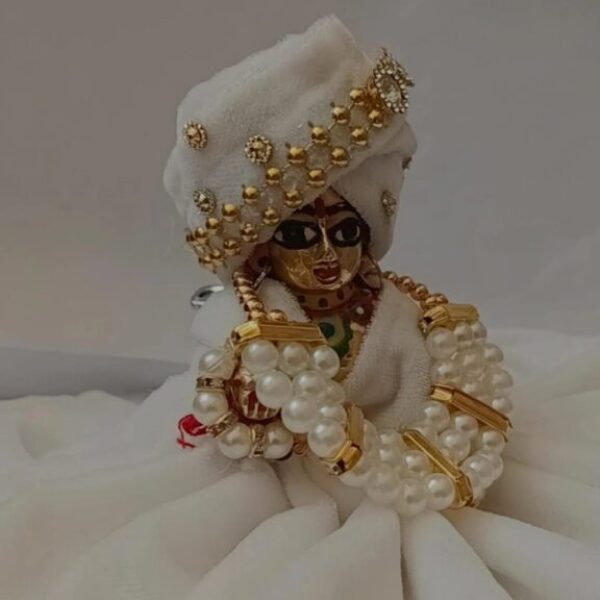 Kanha ji frock 2 no. laddu gopal white velvet