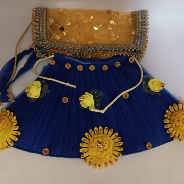 MATA Rani Vastra, Devi MATA Poshak, Durga MATA Dress, Radha Rani Poshak navy blue 6 no.