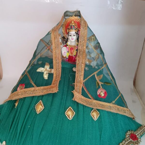 MATA Rani Dress l Lehanga Patka l Poshak for Durga MATA/ Devi Ji for 8 number mata rani proper green