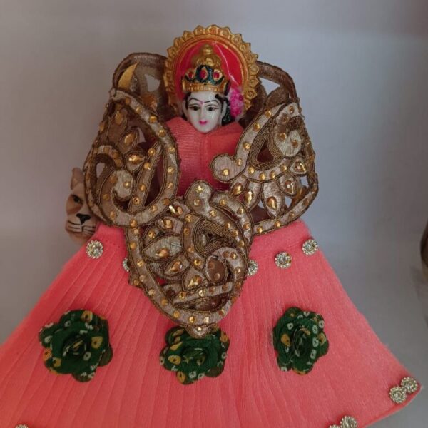 MATA Rani Dress l Lehanga Patka l Poshak for Durga MATA/ Devi Ji for 5 number mata peach