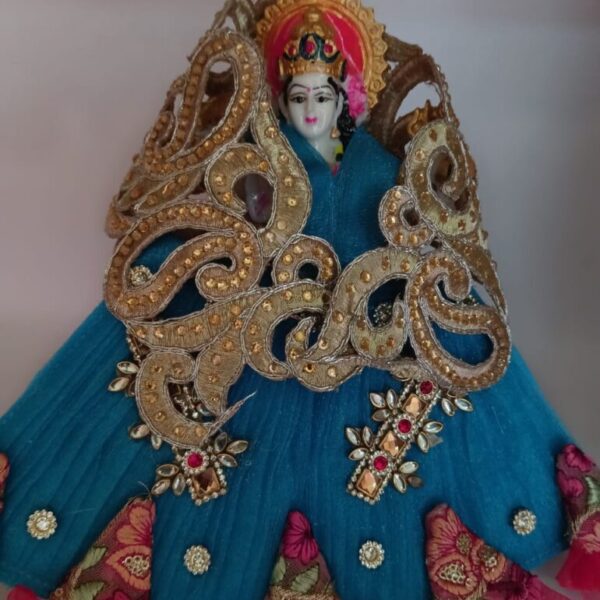 MATA Rani Dress l Lehanga Patka l Poshak for Durga MATA/ Devi Ji for 5 number mata blue