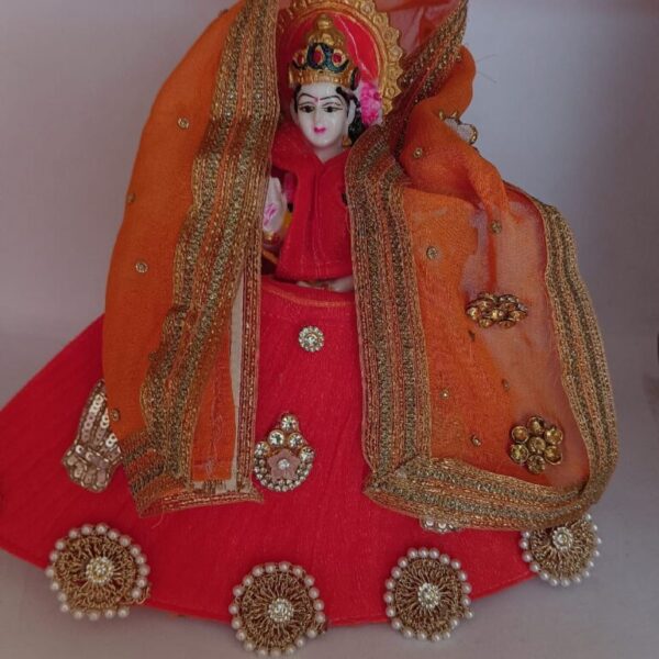 MATA Rani Dress l Lehanga Patka l Poshak for Durga MATA/ Devi Ji for 5 number mata orange