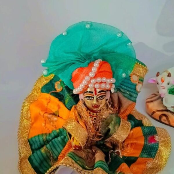 Kanha ji cotton frock 4 no. laddu gopal without pagdi