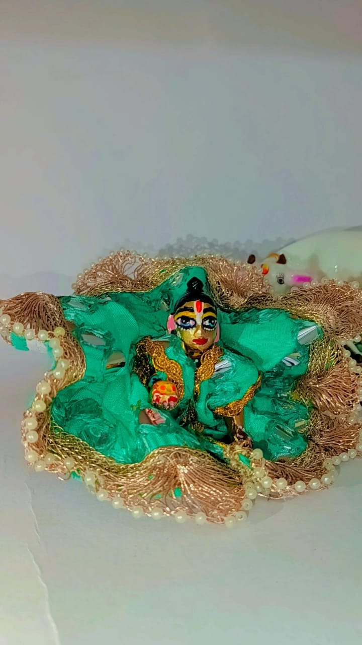 Kanha ji cotton frock 3 no. laddu gopal without pagdi