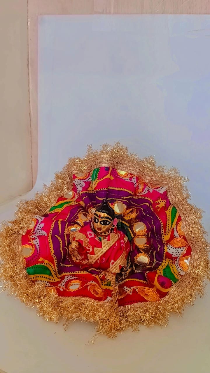 Kanha ji cotton frock 4 no. laddu gopal without pagdi