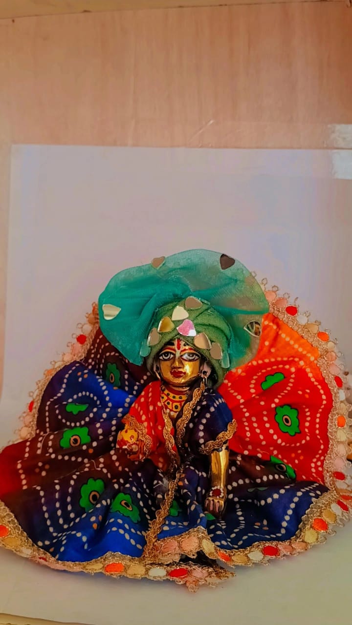 Kanha ji cotton frock 5 no. laddu gopal without pagdi