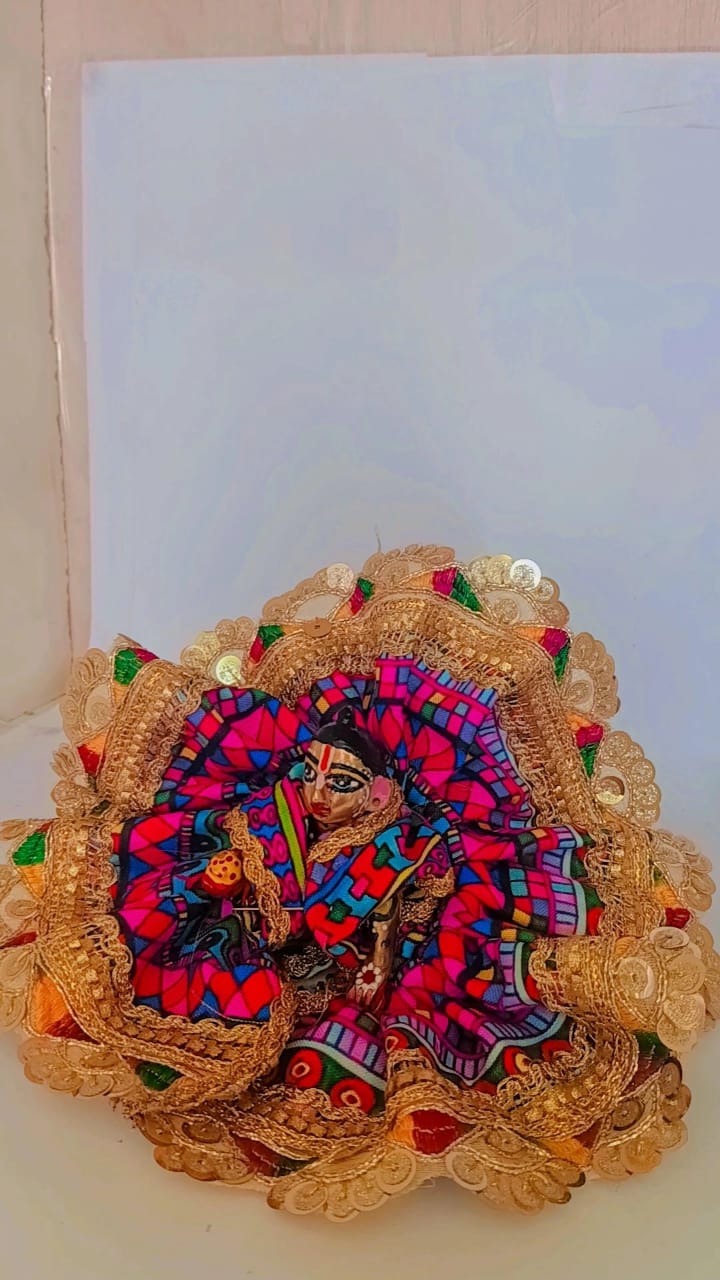 Kanha ji cotton frock 4 no. laddu gopal without pagdi