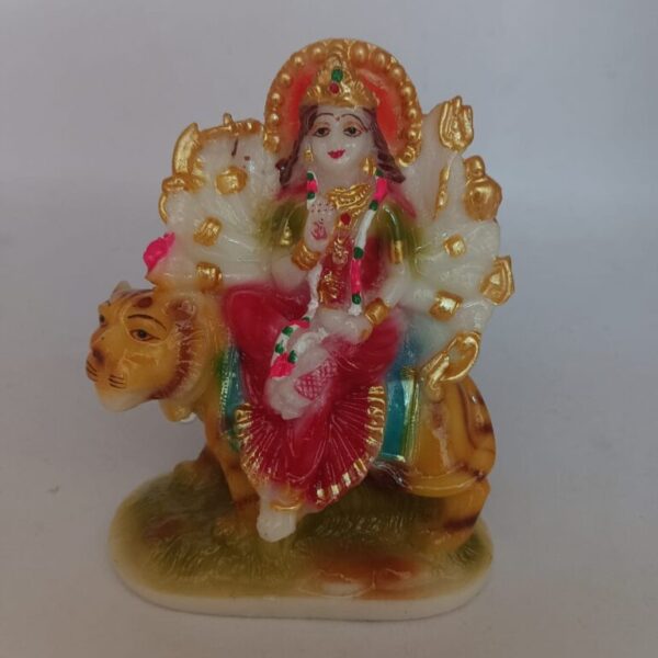 Durga Devi MATA Rani Sherawali Marble Dust Statue Idol Religious Murti for Temple Home