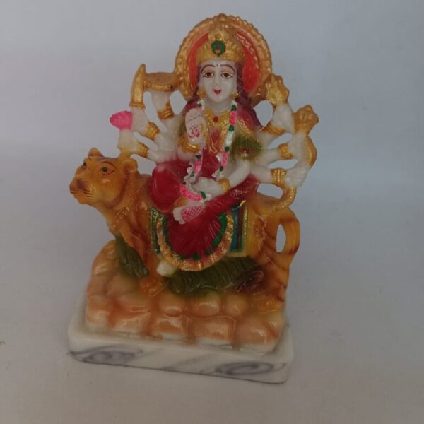 Durga Devi MATA Rani Sherawali Marble Dust Statue Idol Religious Murti for Temple Home