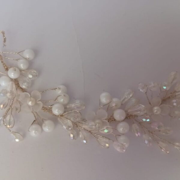 Stylish Crystal Pearl Hair Vine Tiara Hair Accessory | Hair Vines for Girls Bridal Hair Accessories | Tiara For Women Wedding Party Bridal Fancy Hair Clip