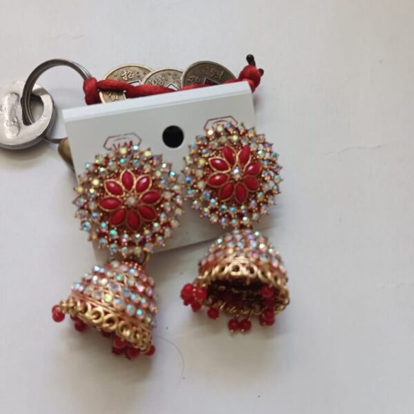 Stylish Traditional Jhumki Earrings For Women & Girls Red