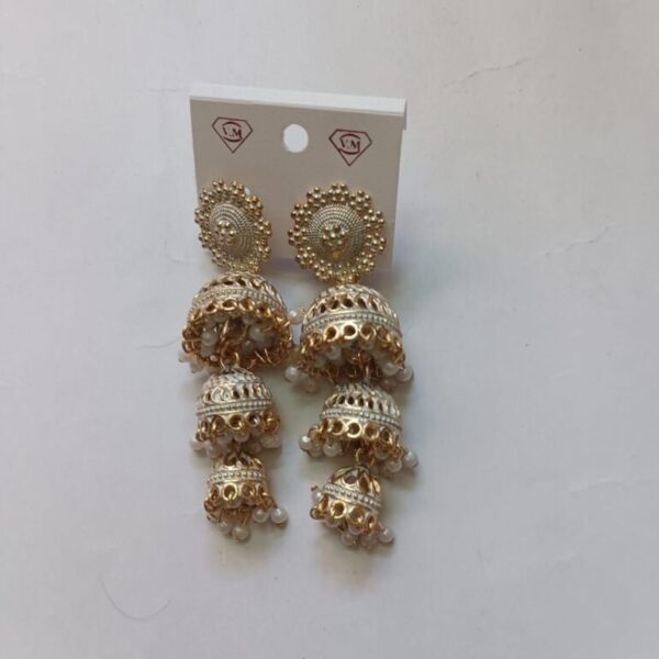 Stylish Traditional Jhumki Earrings For Women & Girls white