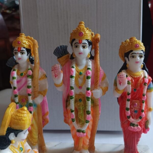 Marble Dust Ram Darbar Statue for Home Mandir Pooja Room Office Gift