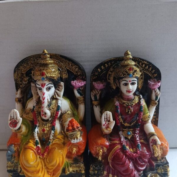 Laxmi Ganesh Marble Dust Statue, Laxmi-Ganesh Idols for Home & Office Décor  5 inch