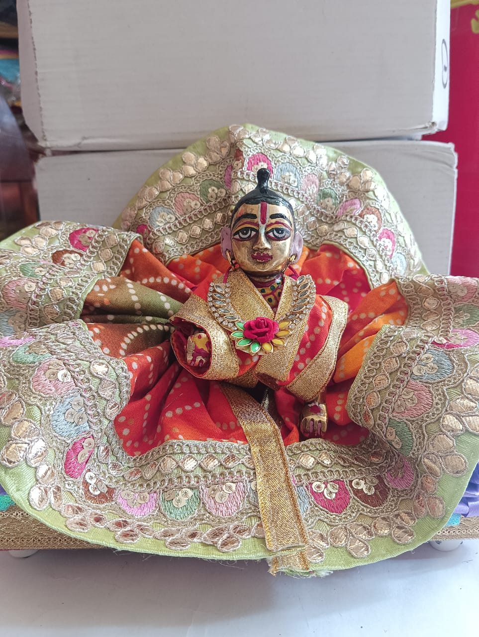 Kanha ji cotton frock 5 no. laddu gopal