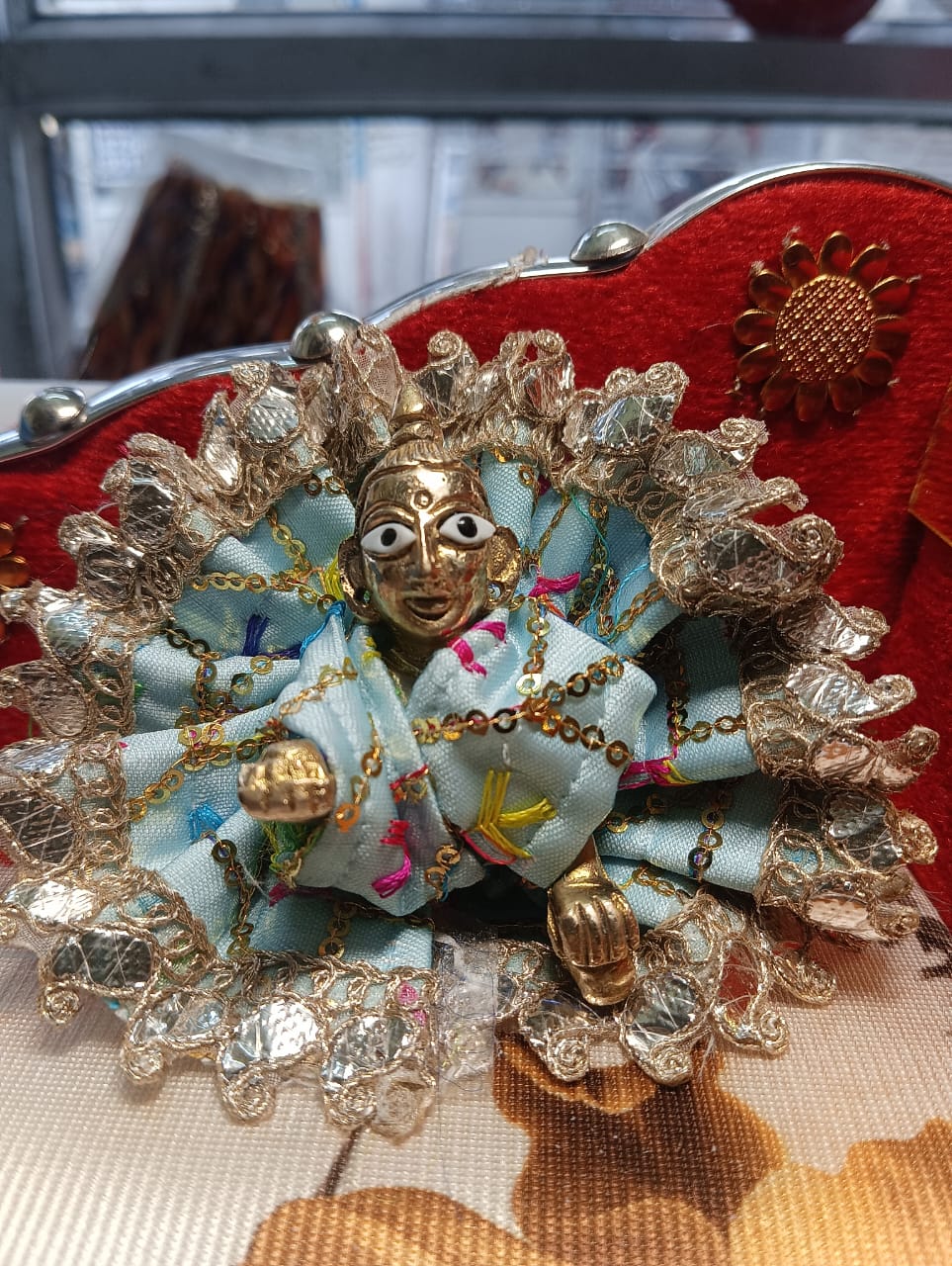 Kanha ji brocade frock 0-1 no. laddu gopal