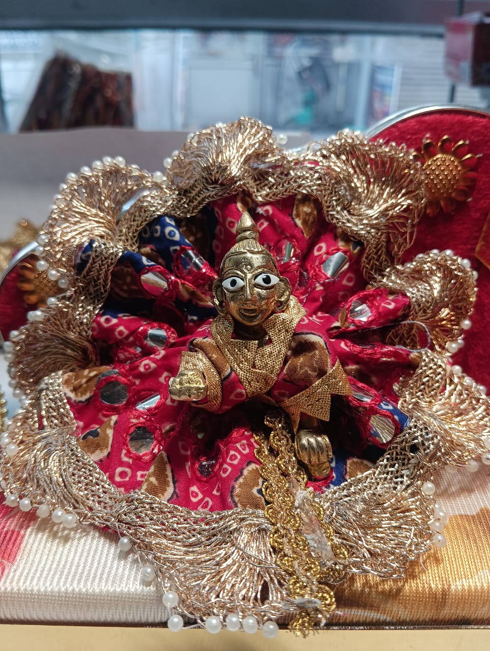 Kanha ji cotton frock 1-2 no. laddu gopal