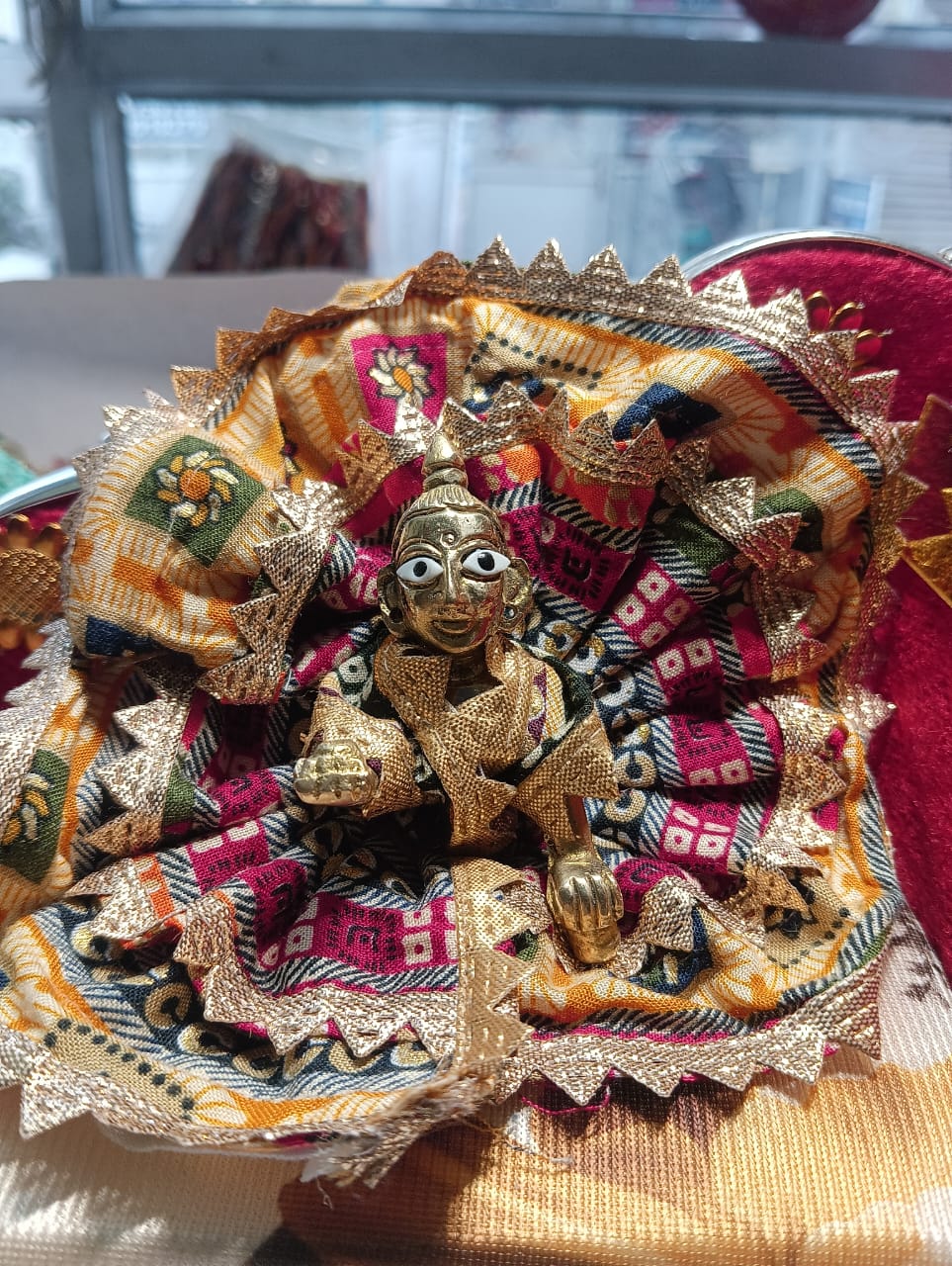 Kanha ji cotton frock 1-2 no. laddu gopal