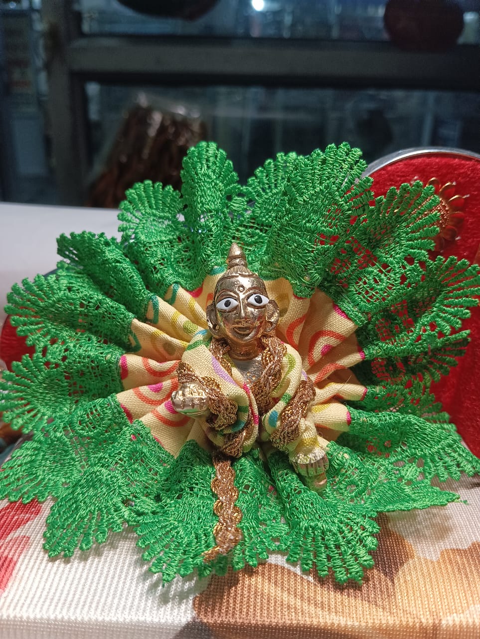 Kanha ji cotton frock 1-2 no. laddu gopal