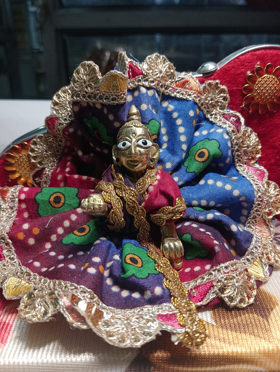 Kanha ji cotton frock 1-2 no. laddu gopal