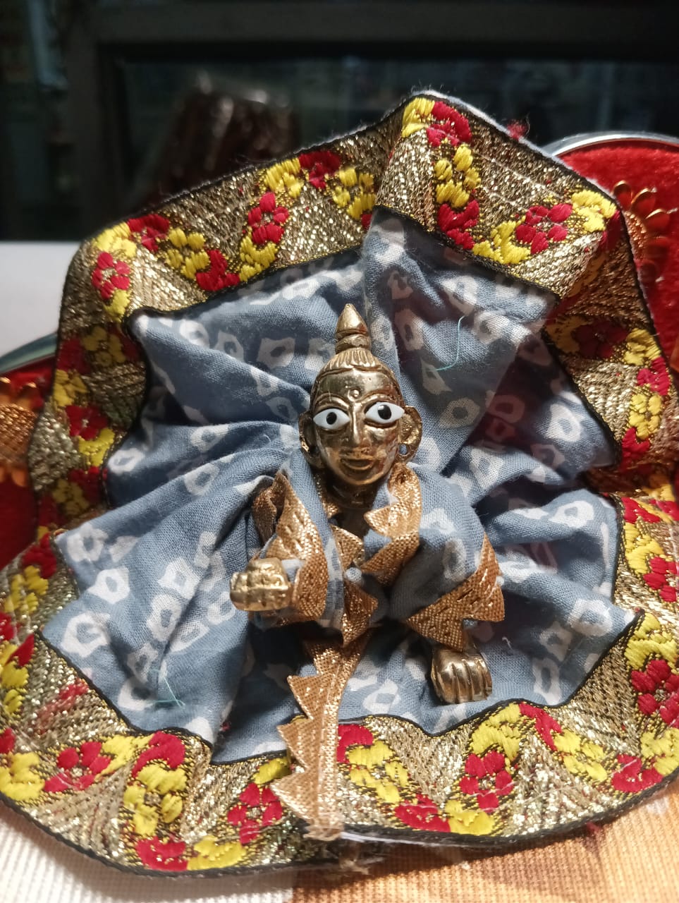 Kanha ji cotton frock 1-2 no. laddu gopal