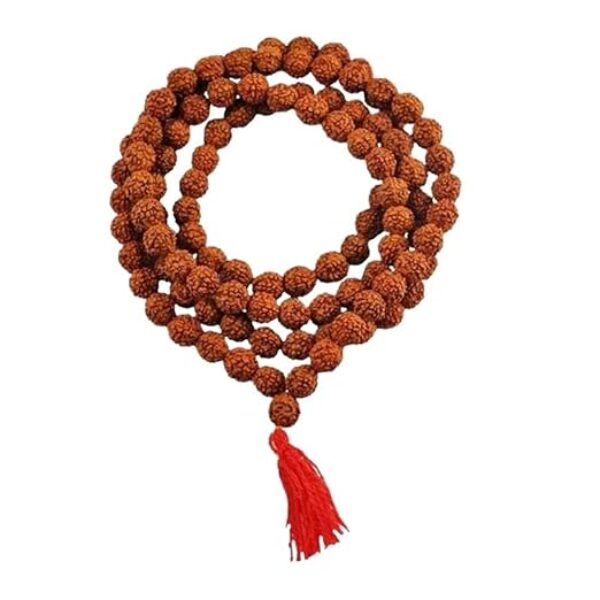 Rudraksha Japa Mala 108+1 Beads Original for Mantra Jaap and Puja Red