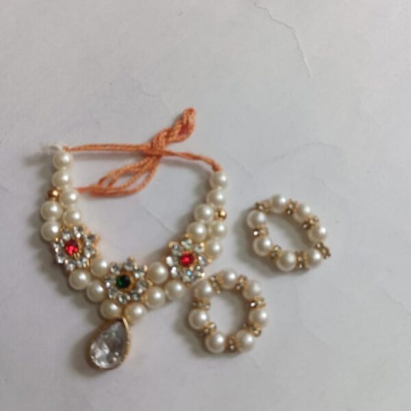 Laddu Gopal Mala for Gopal Ji for 2-5 no. laddu gopal /Mata rani white