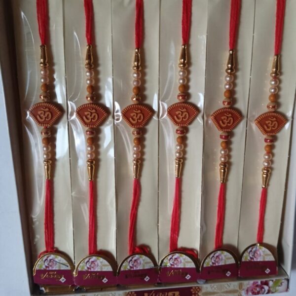 Premium Handcrafted Rakhi- Mixed Designer Rakhi - Set of 3 - With Roli Chawal